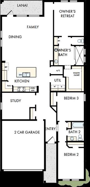 2D floor plan layout of this home in Waterset Tradition Series, Apollo Beach, FL (Image 2). 2D floor plan layout of this home in Waterset Tradition Series, Apollo Beach, FL (Image 2).