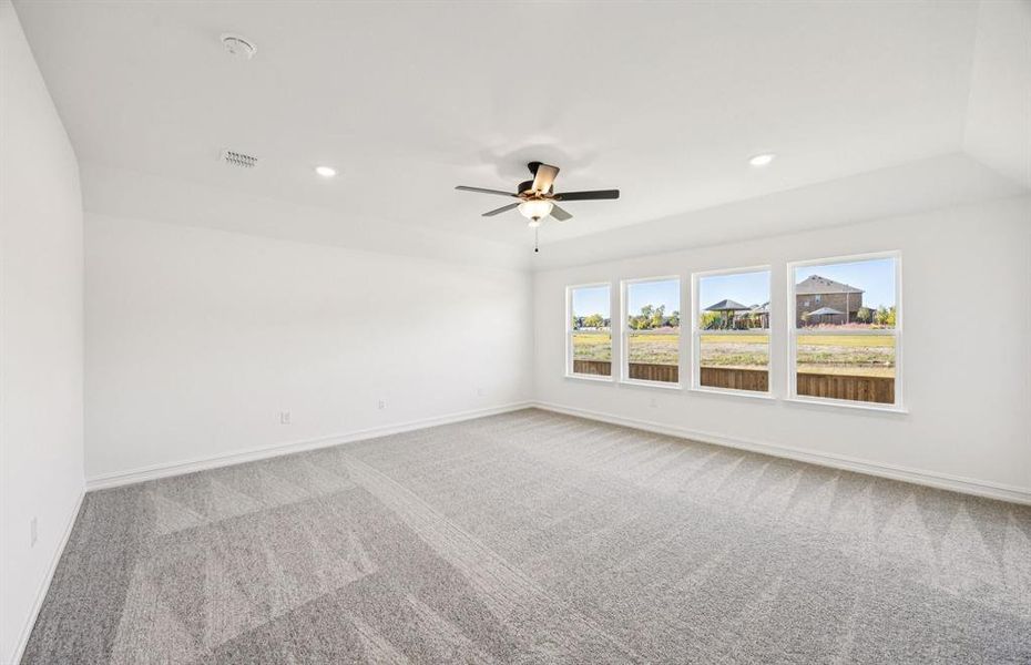 Large windows in upstairs game room Large windows in upstairs game room