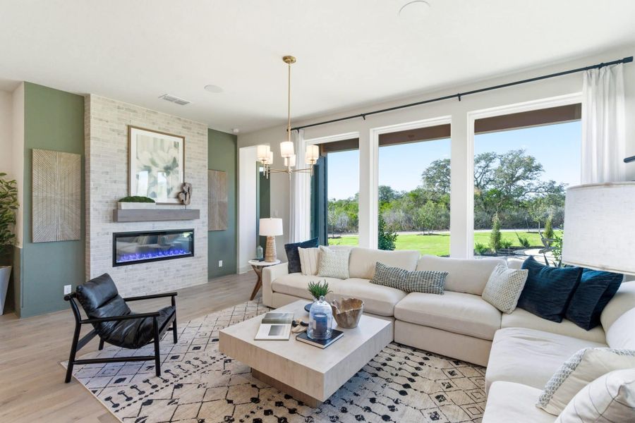 Furnished interior view inside a new home in Prominence – Now Selling, San Antonio (Image 5). Furnished interior view inside a new home in Prominence – Now Selling, San Antonio (Image 5).