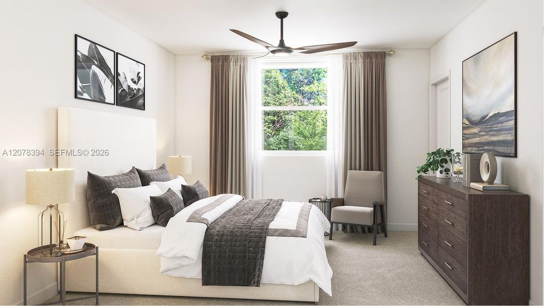 Furnished interior view inside a new home in Del Mar, Miami (Image 6).