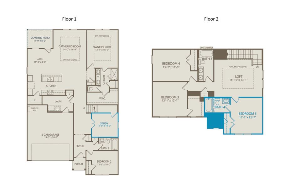 2D floor plan layout of this home in Rosemary Fields, Godley, TX (Image 2).