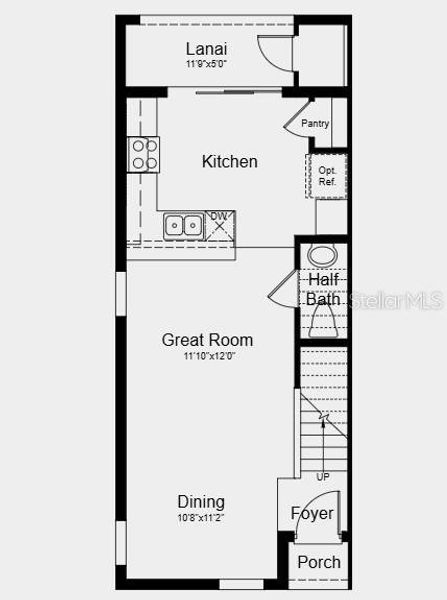 2D floor plan layout of this home in The Towns at Skye Ranch, Sarasota, FL (Image 4).