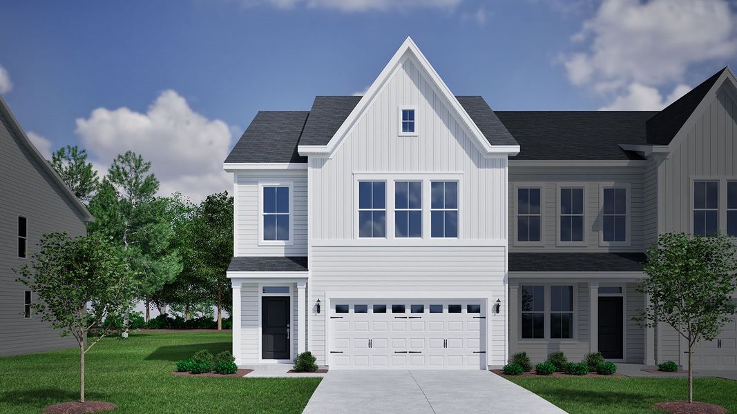 Representative exterior photo of a completed home built from the Hydrangea - Vanguard Collection by Mungo Homes in Jessups Place, Greensboro, NC (Image 15). Representative exterior photo of a completed home built from the Hydrangea - Vanguard Collection by Mungo Homes in Jessups Place, Greensboro, NC (Image 15).