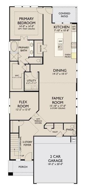 2D floor plan layout of this home in Bergamo, Katy, TX (Image 3).