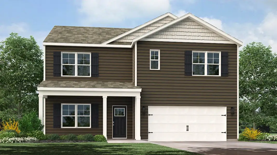 Representative exterior photo of a completed home built from the Hayden by D.R. Horton in Thompson Creek, Corryton, TN (Image 2). Representative exterior photo of a completed home built from the Hayden by D.R. Horton in Thompson Creek, Corryton, TN (Image 2).