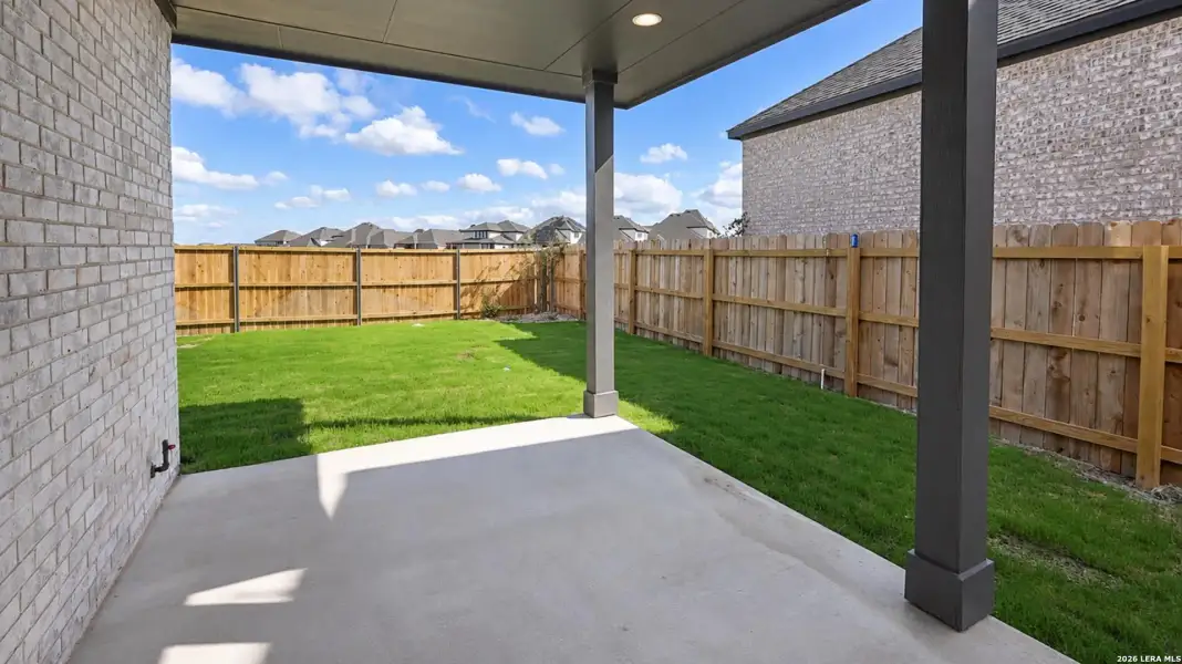 Exterior details and patio area of a home in Legacy at Lake Dunlap, New Braunfels (Image 3).