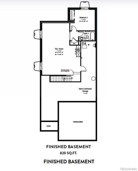 2D floor plan layout of this home in Buffalo Highlands – Commerce City, Commerce City, CO (Image 4).