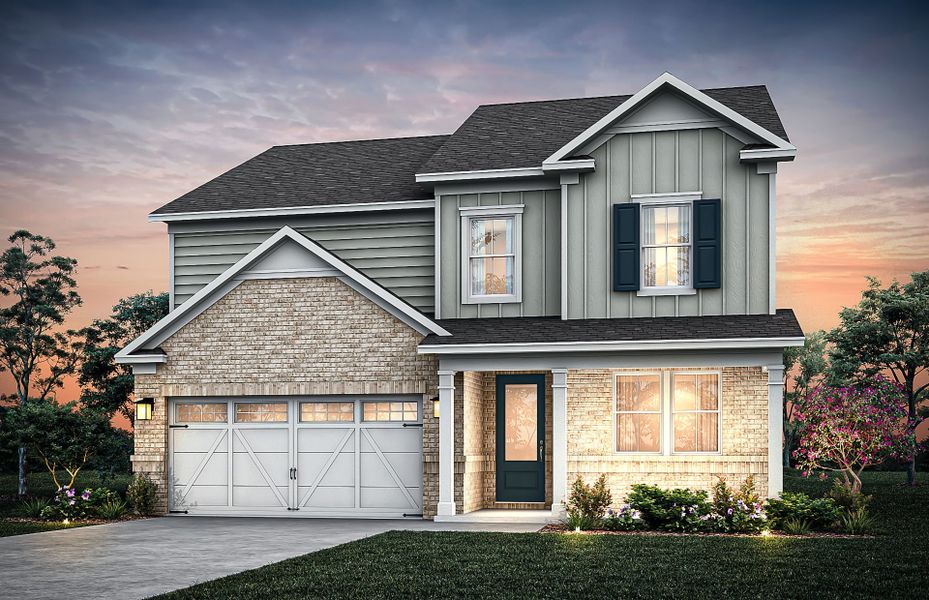 Representative exterior photo of a completed home built from the Valen by Pulte Homes in Linden Grove, Powder Springs, GA (Image 27).