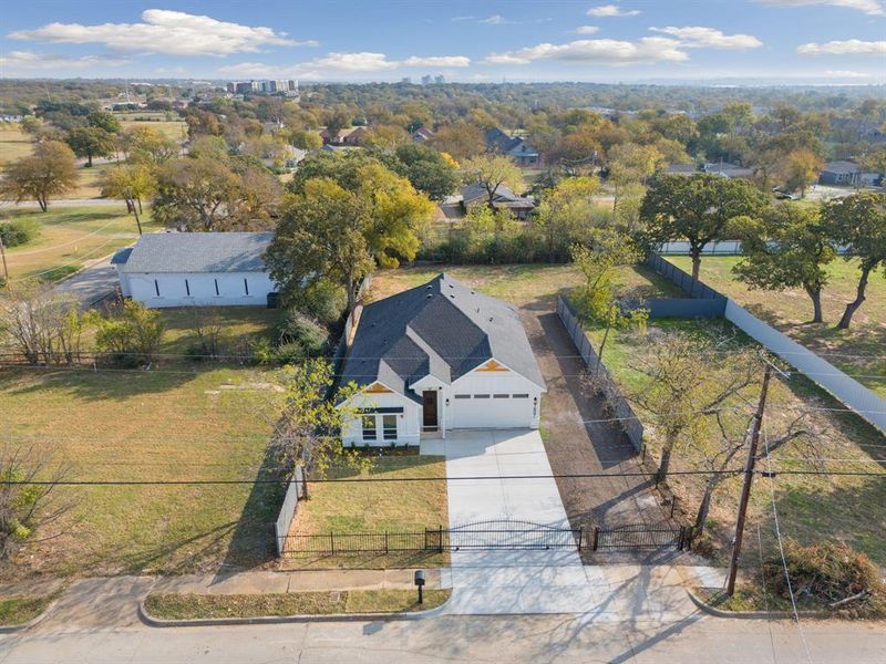 View from above of property