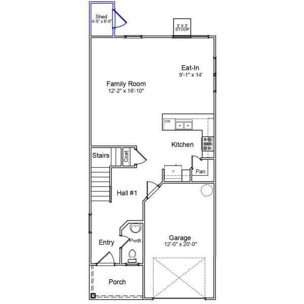 2D floor plan layout of this home in Tucker Ridge, Pendleton, SC (Image 3).