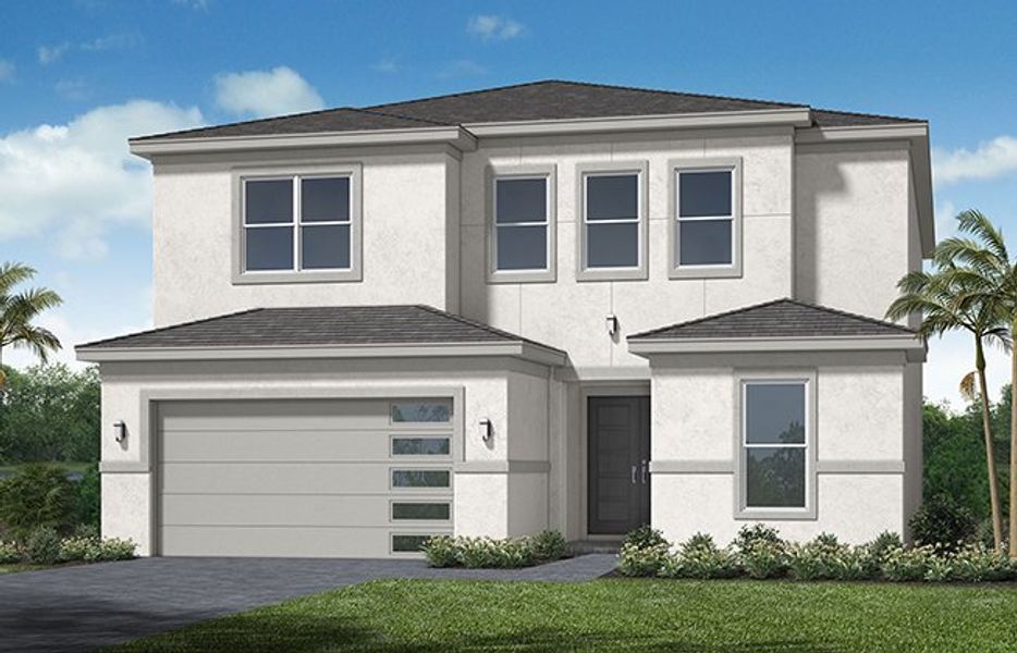 Representative exterior photo of a completed home built from the Birchwood Grand by Minto Communities in Westlake, Loxahatchee, FL (Image 5). Representative exterior photo of a completed home built from the Birchwood Grand by Minto Communities in Westlake, Loxahatchee, FL (Image 5).