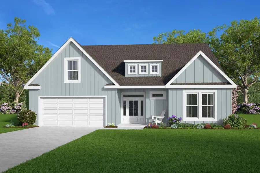 Representative exterior photo of a completed home built from the May by Hunter Quinn Homes in Autumn Mill, Seneca, SC (Image 4). Representative exterior photo of a completed home built from the May by Hunter Quinn Homes in Autumn Mill, Seneca, SC (Image 4).