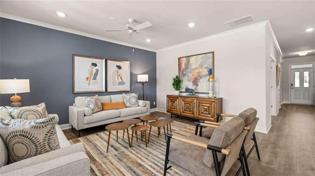 Furnished interior view inside a new home in Oak Ridge Meadows, Locust Grove (Image 8).