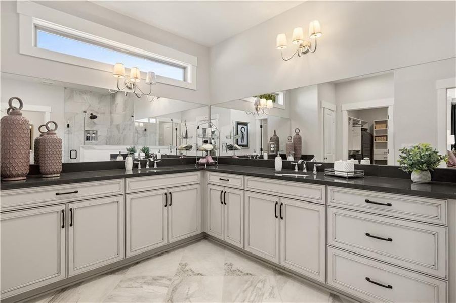 Furnished interior view inside a new home in Soleil Belmont Park, Canton (Image 38). Furnished interior view inside a new home in Soleil Belmont Park, Canton (Image 38).