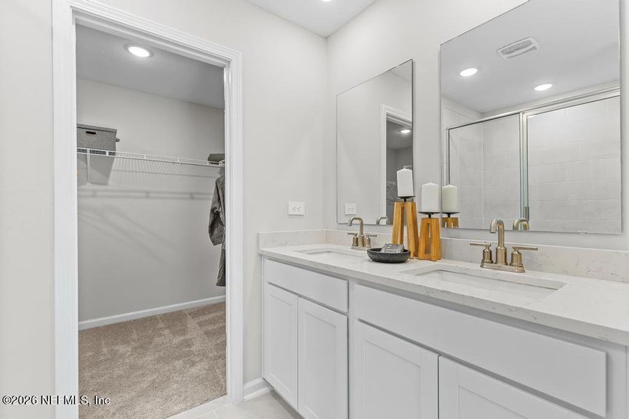 Furnished interior view inside a new home in The Landings at Pecan Park, Jacksonville (Image 19). Furnished interior view inside a new home in The Landings at Pecan Park, Jacksonville (Image 19).