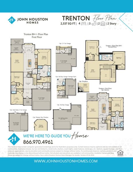 2D floor plan layout for the Trenton by John Houston Homes in Sunwest Village - Phase 11, McGregor, TX (Image 3).