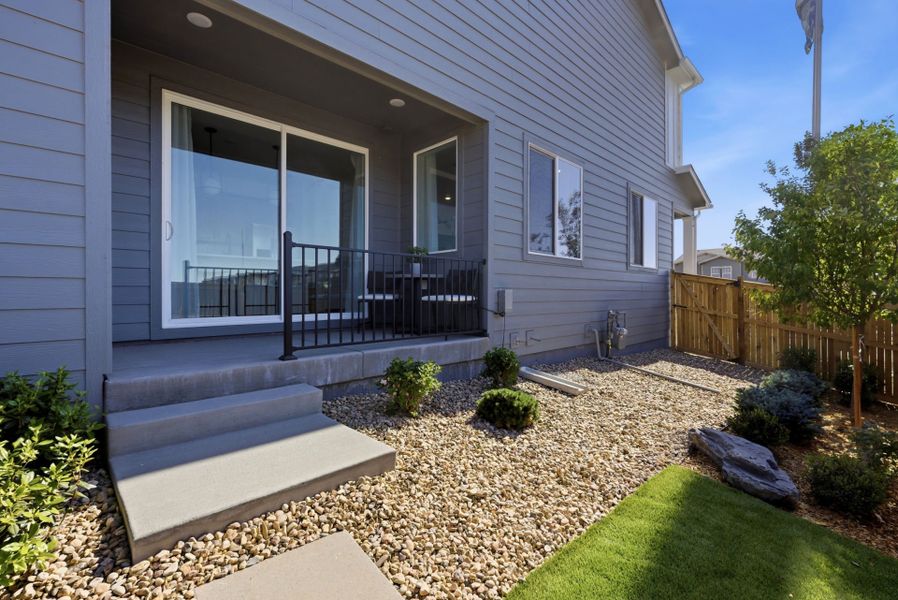 Exterior details and patio area of a home in Sky Ranch, Watkins (Image 4). Exterior details and patio area of a home in Sky Ranch, Watkins (Image 4).