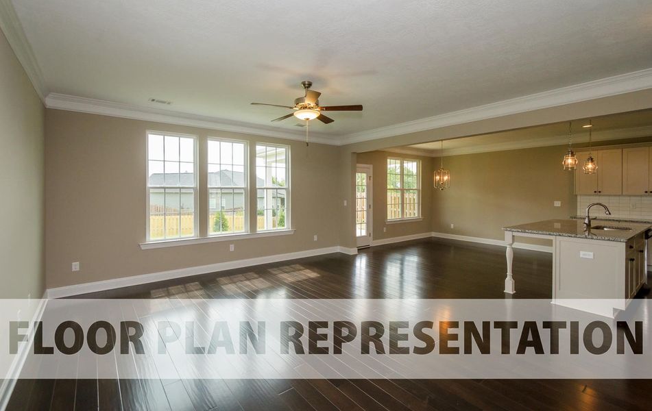 Representative unfurnished interior of a home built from the Dublin by Ivey Homes in Tillery Park, Grovetown (Image 9).