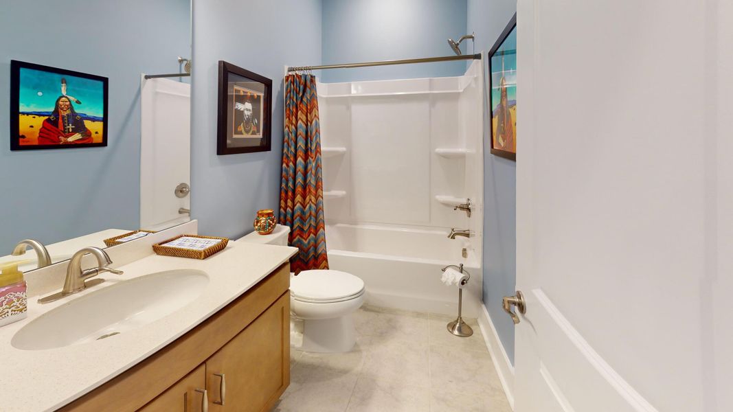 Furnished interior view inside a new home in Summerwind Crossing at Lakes of Cane Bay, Summerville (Image 62).
