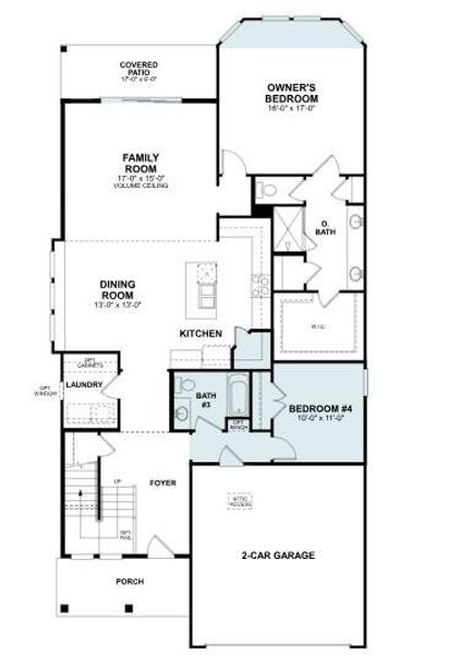 2D floor plan layout of this home in Cedar Brook, Leander, TX (Image 4).