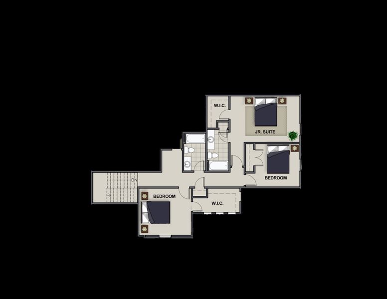 2D floor plan layout for the Carolina A by Riverstone Construction, LLC in Creekside, Cleveland, TN (Image 4).