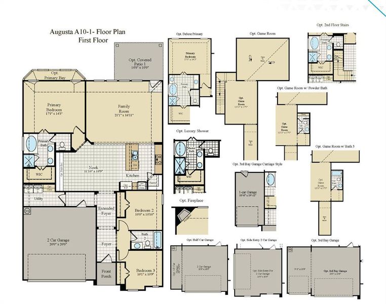 2D floor plan layout of this home in Somerset - Phase 5, Mansfield, TX (Image 5).