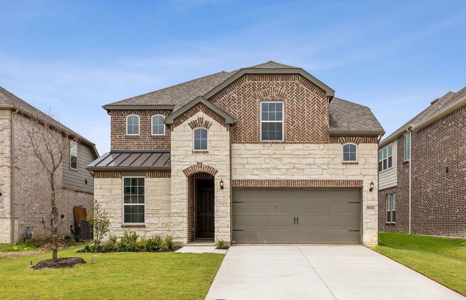 The Riverdale, a two-story home with 2-car garage, shown as Home Exterior I