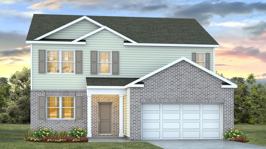 Representative exterior photo of a completed home built from the Elle by D.R. Horton in Livingston Woods, Irmo, SC (Image 18). Representative exterior photo of a completed home built from the Elle by D.R. Horton in Livingston Woods, Irmo, SC (Image 18).