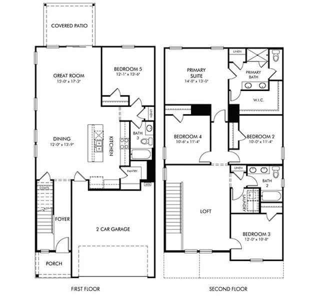 2D floor plan layout for the Paisley by Meritage Homes in Cedar Shoals – Heritage Collection, Piedmont, SC (Image 3).