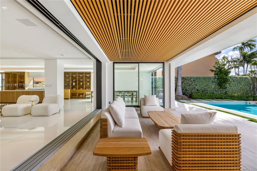 Exterior details and patio area of a home in , Miami Beach (Image 22). Exterior details and patio area of a home in , Miami Beach (Image 22).