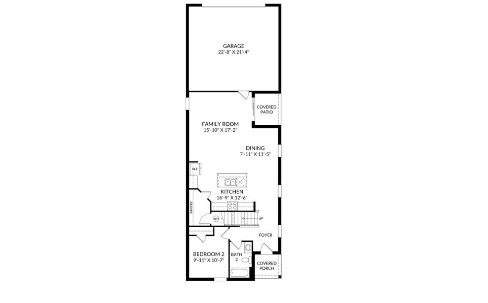2D floor plan layout for the Overton by Stanley Martin Homes in Compass Pointe, Apollo Beach, FL (Image 3).