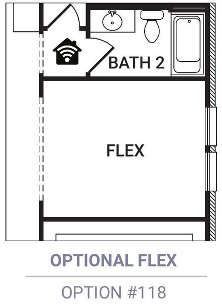 Flex (eliminates Bedroom 2) Flex (eliminates Bedroom 2)