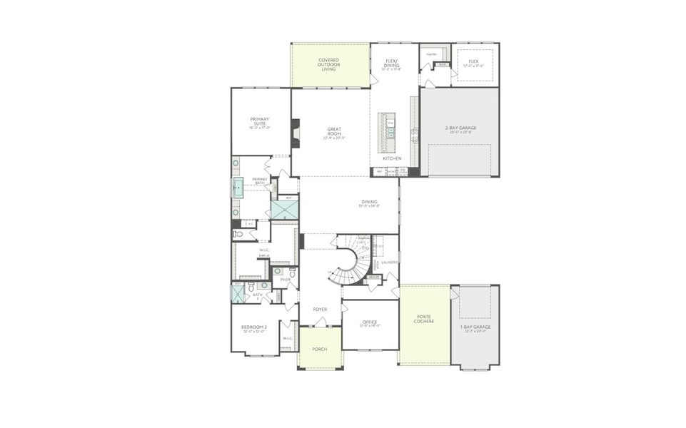 2D floor plan layout for the Camden by Tri Pointe Homes in Dunham Pointe 80′, Cypress, TX (Image 23).
