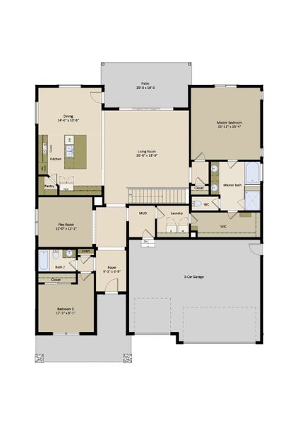 2D floor plan layout of this home in Jackson Creek North, Monument, CO (Image 5).