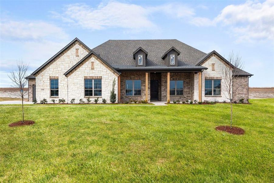 Front exterior of a new home in , Waxahachie, TX, highlighting curb appeal (Image 23).
