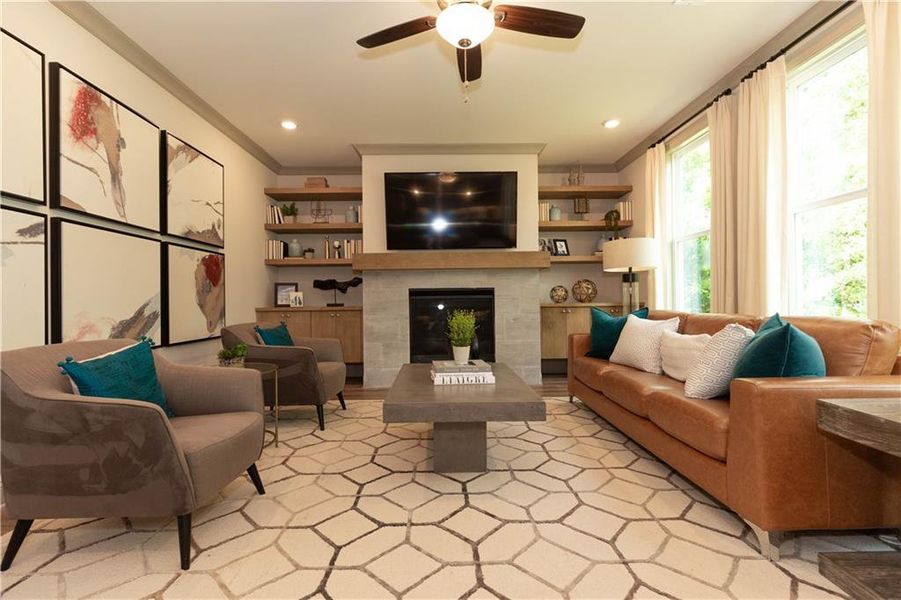 Furnished interior view inside a new home in Waterhaven Single Family, Cumming (Image 19).