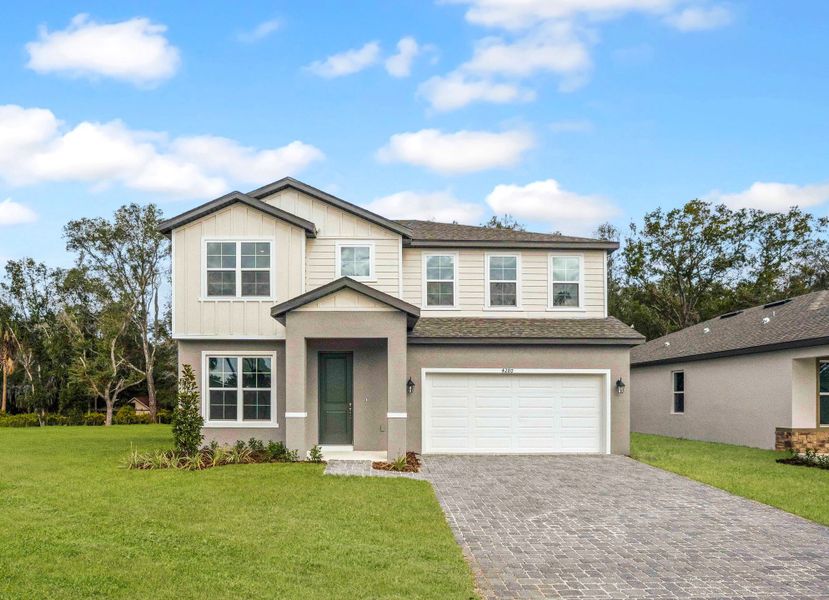 Representative exterior photo of a completed home built from the Florence by Hartizen Homes in Estes Reserve, Eustis, FL (Image 25).