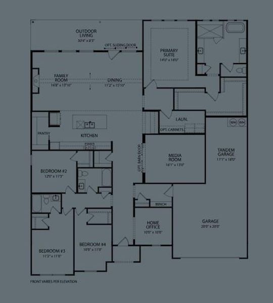 2D floor plan layout of this home in Fulshear Lakes, Fulshear, TX (Image 3). 2D floor plan layout of this home in Fulshear Lakes, Fulshear, TX (Image 3).