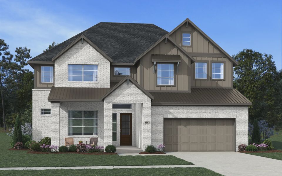 Representative exterior photo of a completed home built from the Waterloo by Chesmar Homes in Sofi Lakes, Katy, TX (Image 21).