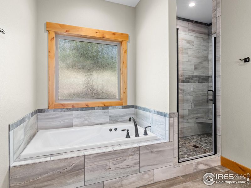 Relaxing soaker and oversized shower Relaxing soaker and oversized shower