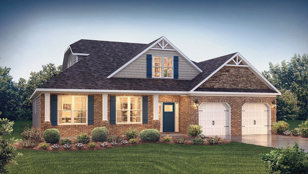 Representative exterior photo of a completed home built from the Oxford by D.R. Horton in Campbell Ridge, Pelzer, SC (Image 4).