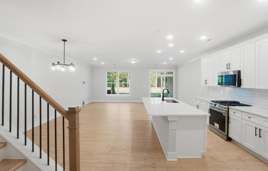 Furnished interior view inside a new home in Blythe Mill Townhomes, Waxhaw (Image 6).