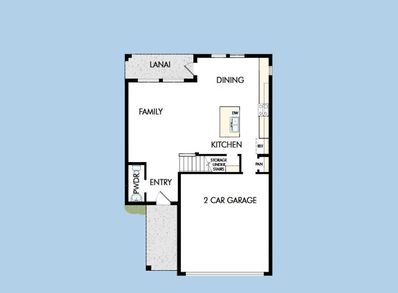 2D floor plan layout for the The Hartland by David Weekley Homes in Persimmon Place – Garden Series, Wesley Chapel, FL (Image 3).