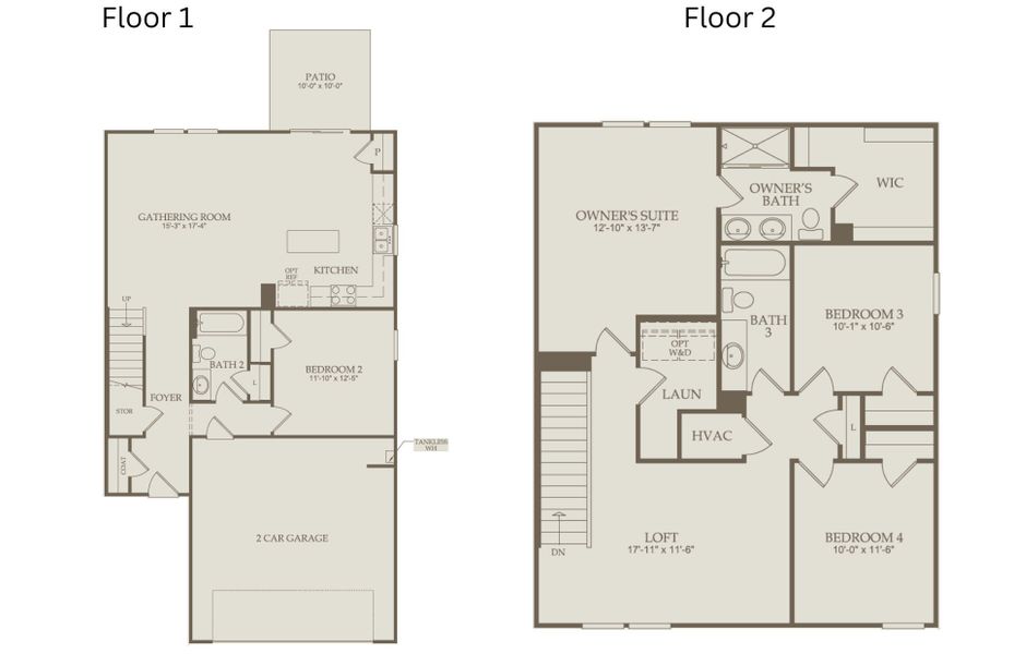 2D floor plan layout of this home in Carpenter Falls, Durham, NC (Image 4). 2D floor plan layout of this home in Carpenter Falls, Durham, NC (Image 4).