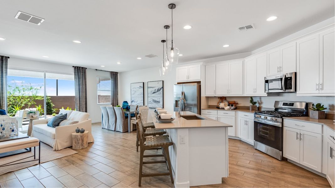 Kitchen with center island seating