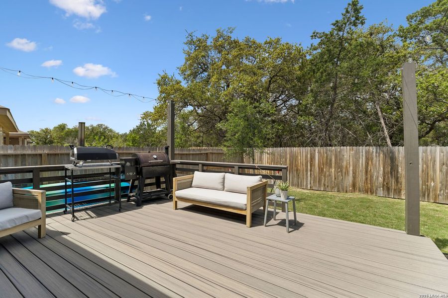 Exterior details and patio area of a home in Brookstone Creek, San Antonio (Image 25).