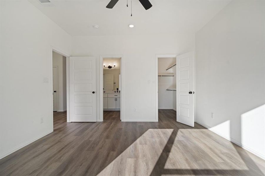 Downstairs bedroom with shared bathroom