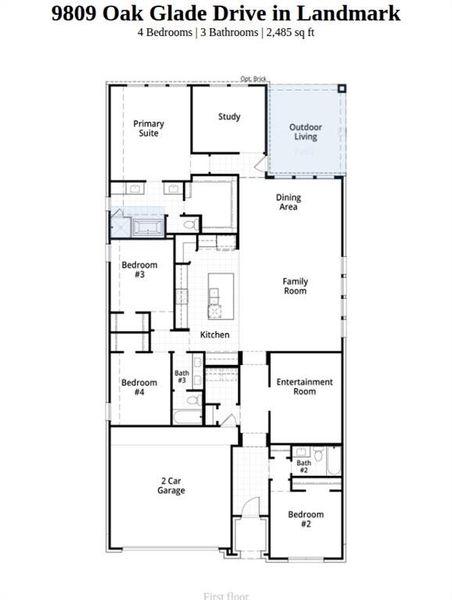 2D floor plan layout of this home in Landmark, Denton, TX (Image 4).