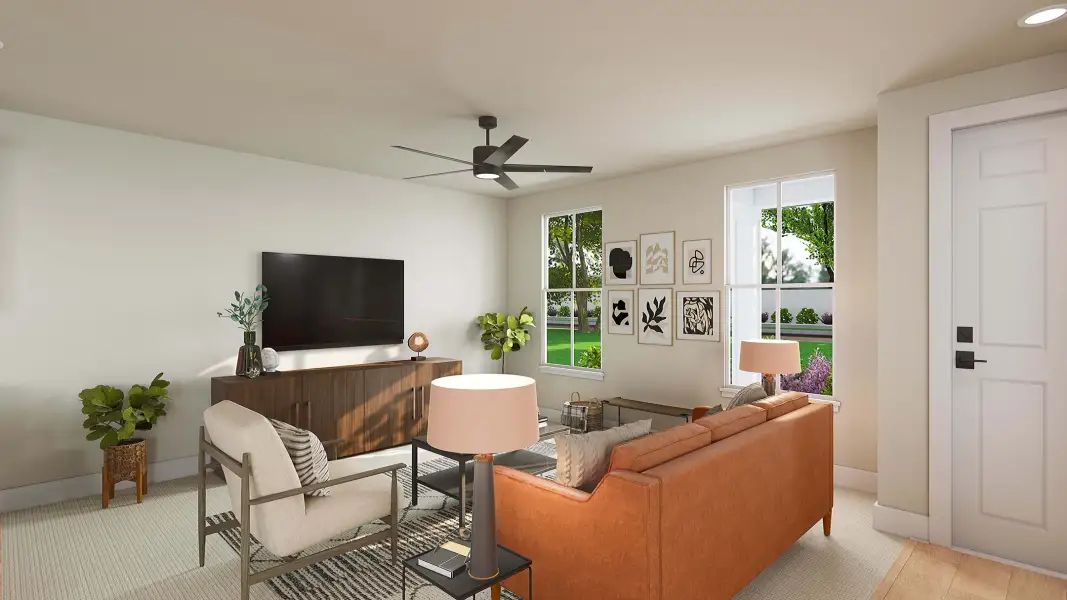 Representative furnished interior of a home built from the Lily by Tri Pointe Homes in The Retreat at Harvest, Argyle (Image 5).
