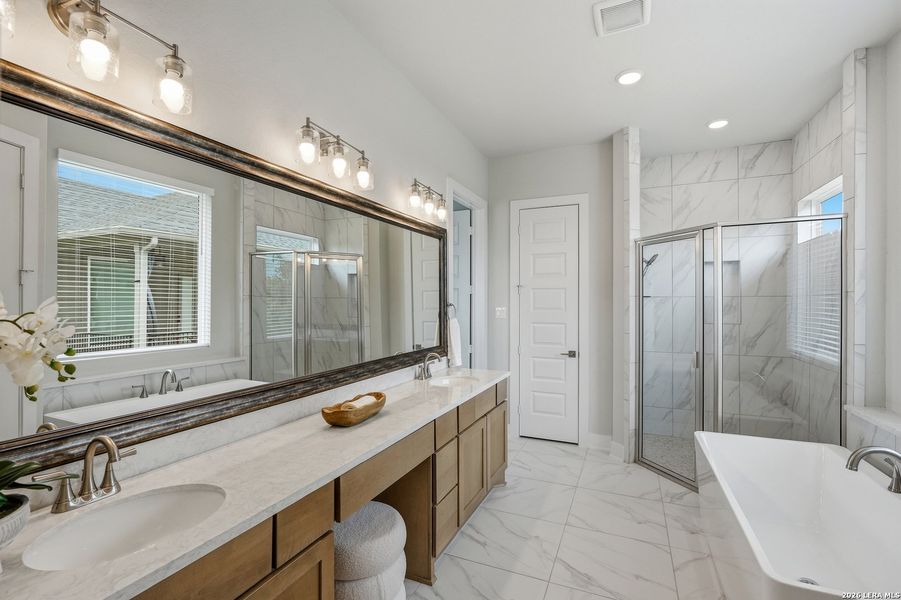 Furnished interior view inside a new home in Potranco Oaks, Castroville (Image 17).